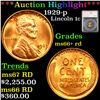 ***Auction Highlight*** 1929-p Lincoln Cent 1c Graded ms66+ rd By SEGS (fc)