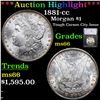 ***Auction Highlight*** 1881-cc Morgan Dollar $1 Graded ms66 By SEGS (fc)