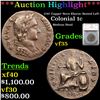 ***Auction Highlight*** 1787 Copper Nova Eborac Seated Left Colonial Cent 1c Graded vf35 By SEGS (fc