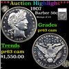 Proof ***Auction Highlight*** 1907 Barber Half Dollars 50c Graded pr63 cam By SEGS (fc)