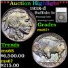 ***Auction Highlight*** 1938-d Buffalo Nickel 5c Graded ms67+ By SEGS (fc)