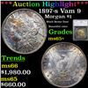 ***Auction Highlight*** 1897-s Morgan Dollar Vam 9 $1 Graded ms65+ By SEGS (fc)
