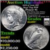 ***Auction Highlight*** 1935-p Peace Dollar vam 1b2 Near Top POP $1 Graded ms66+ By SEGS (fc)