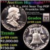 ***Auction Highlight*** 1955 Near Top POP Franklin Half Dollar 50c Graded pr68 cam By SEGS.