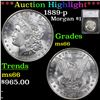 ***Auction Highlight*** 1889-p Morgan Dollar $1 Graded ms66 By SEGS (fc)