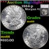 ***Auction Highlight*** 1884-p Morgan Dollar $1 Graded ms66 By SEGS (fc)