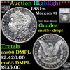 ***Auction Highlight*** 1881-s Morgan Dollar $1 Grades GEM+ DMPL (fc)