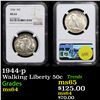 Image 1 : NGC 1944-p Walking Liberty Half Dollar 50c Graded ms64 By NGC