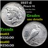 Image 1 : 1927-d Peace Dollar $1 Grades Unc Details
