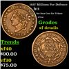 Image 1 : 1837 Millions For Defence Hard Times Token 1c Grades xf details