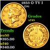 1853 O Gold Dollar TY I $1 Grades xf+