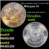 Image 1 : 1883-cc Rainbow toned Morgan Dollar /cc vam 5 I3 R3 $1 Grades Select Unc