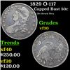 1829 Capped Bust Half Dollar O-117 50c Grades vf++