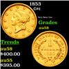 1853 Gold Dollar $1 Grades Choice AU/BU Slider