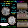 Image 1 : ***Auction Highlight*** Full solid date 1904-s Morgan silver dollar roll, 20 coins circ (fc)