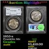 Image 1 : ***Auction Highlight*** PCGS 1953-s Franklin Half Dollar 50c Graded ms66 By PCGS (fc)
