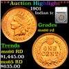 Image 1 : ***Auction Highlight*** 1901 Indian Cent 1c Graded ms66 rd By SEGS (fc)