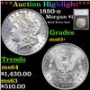 Image 1 : ***Auction Highlight*** 1880-o Morgan Dollar $1 Graded ms63+ By SEGS (fc)
