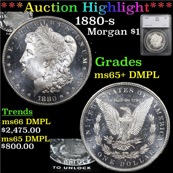***Auction Highlight*** 1880-s Morgan Dollar $1 Graded ms65+ DMPL By SEGS (fc)