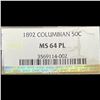 Image 8 : ***Auction Highlight*** 1892 Columbian Old Commem Half Dollar 50c Graded ms64 PL By SEGS (fc)