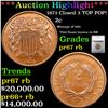 Image 1 : Proof ***Auction Highlight*** 1873 Two Cent Piece Closed 3 TOP POP! 2c Graded pr76 rb By SEGS (fc)