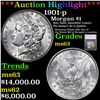 ***Auction Highlight*** 1901-p Morgan Dollar $1 Graded ms63 By SEGS (fc)