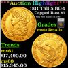 ***Auction Highlight*** 1811 Gold Capped Bust Half Eagle $5 Tall 5 BD-1 Graded ms61 Details By SEGS 
