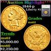 ***Auction Highlight*** 1844-p Gold Liberty Half Eagle $5 Graded ms62 By SEGS (fc)
