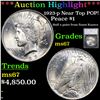 Image 1 : ***Auction Highlight*** 1923-p Peace Dollar Near Top POP! $1 Graded ms67 By SEGS (fc)
