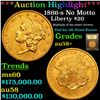 ***Auction Highlight*** 1866-s Gold Liberty Double Eagle No Motto $20 Graded Choice AU/BU Slider+ By