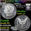 Image 1 : ***Auction Highlight*** 1898-p Morgan Dollar $1 Graded GEM+ PL By USCG (fc)