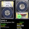 Image 1 : ANACS 1941-s Washington Quarter 25c Graded ms65 By ANACS