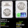 Image 1 : NGC 1885-o Morgan Dollar $1 Graded ms65 By NGC