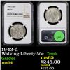Image 1 : NGC 1943-d Walking Liberty Half Dollar 50c Graded ms64 By NGC