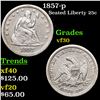 Image 1 : 1857-p Seated Liberty Quarter 25c Grades vf++