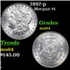 Image 1 : 1887-p Morgan Dollar $1 Grades Choice Unc