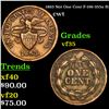 Image 1 : 1863 Not One Cent Civil War Token F-196-355a R3 1c Grades vf++