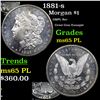 Image 1 : 1881-s Morgan Dollar $1 Grades GEM Unc PL