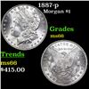 Image 1 : 1887-p Morgan Dollar $1 Grades GEM+ Unc