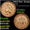 Image 1 : 1863 Our Army Civil War Token F-354/51a 1c Grades Choice Unc BN
