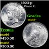 Image 1 : 1923-p Peace Dollar $1 Grades GEM+ Unc