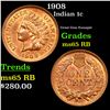 Image 1 : 1908 Indian Cent 1c Grades GEM Unc RB