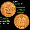 Image 1 : 1907 Indian Cent 1c Grades GEM Unc RB