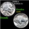 1936-s Buffalo Nickel 5c Grades Choice AU