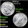Image 1 : 1926-p Peace Dollar $1 Grades Select Unc