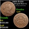 Image 1 : 1803 Draped Bust Large Cent S-251 R2 1c Grades vg+