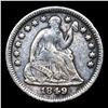 Image 2 : 1849-p Seated Liberty Half Dime 1/2 10c Grades xf details