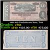 Image 1 : 1864 $10 Confederate Note, T-68 Grades vf++