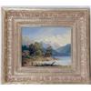 Image 1 : AN OIL ON CANVAS OF AN ALPINE LAKE SCENE