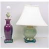 Image 1 : A CHINESE-STYLE CELADON CRACKLED BRASS-MOUNTED TABLE LAMP
